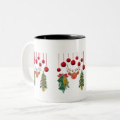 Tasse 2 Couleurs Magical Reindeer Bells and Christmas Tree Design (Devant gauche)
