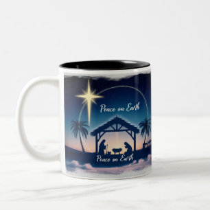 Tasse 2 Couleurs Magique Nativité Tropicale Paix sur Terre Deux Ton