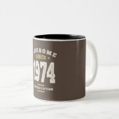 Tasse 2 Couleurs Magnifique depuis 1974 - 48e anniversaire Retro Cl (Devant droit)