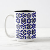 Tasse 2 Couleurs Magnifique Motif de Fleurs Bleues (Gauche)