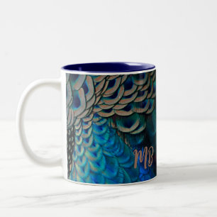 Tasse 2 Couleurs Magnifique Peacock Feather Eye Plumes Cluster