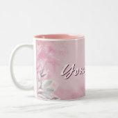 Tasse 2 Couleurs Magnolia avec votre nom (Gauche)