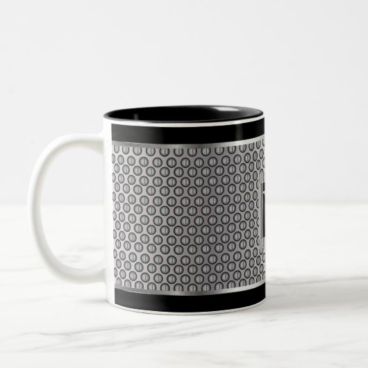 Tasse 2 Couleurs Maillage en métal noir et argent (Gauche)