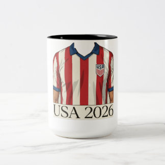 Tasse 2 Couleurs Maillot de foot USA rétro style patriotique rouge