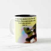 Tasse 2 Couleurs main de Jésus (Devant gauche)