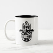 Tasse 2 Couleurs Main Zendoodle de Hamsa (Gauche)