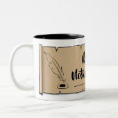 Tasse 2 Couleurs Maine Notaire Public Scinder Feather Quather (Gauche)