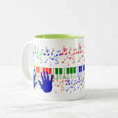Tasse 2 Couleurs Mains musicales (Devant gauche)