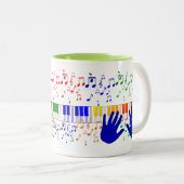 Tasse 2 Couleurs Mains musicales (Devant droit)