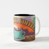 Tasse 2 Couleurs "Mais d'abord, le café" (Devant droit)