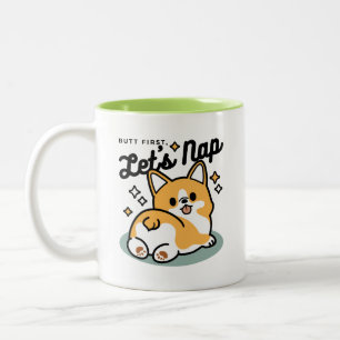 Tasse 2 Couleurs Mais d'abord, Nappons - mignon Caricature à bouton