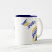 Tasse 2 Couleurs Maïs et bleu par Michigan Mandala (Devant droit)