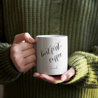 Tasse 2 Couleurs Mais Premier Script Café Personnalisé Minimaliste