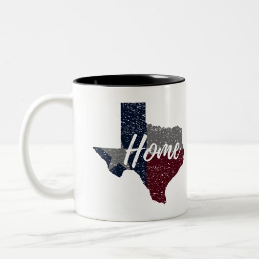 Tasse 2 Couleurs Maison affligée de drapeau du Texas (Gauche)