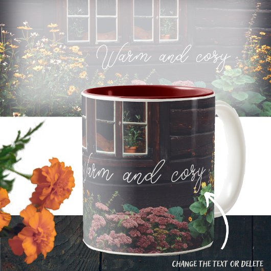Tasse 2 Couleurs Maison de campagne avec jardin rustique