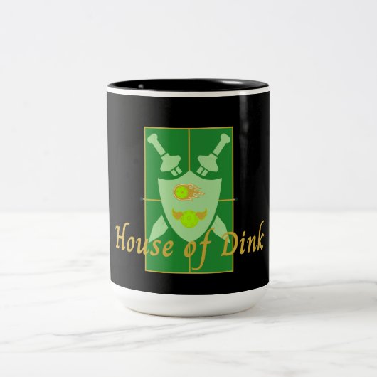 Tasse 2 Couleurs Maison de Dink Pickleball Crest (Centre)