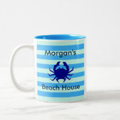 Tasse 2 Couleurs Maison de plage Crabe bleu  (Gauche)