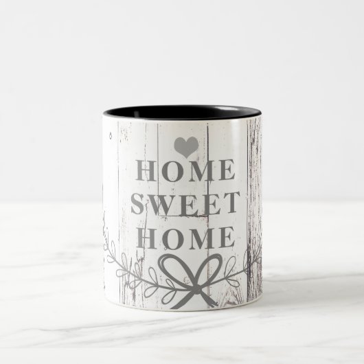 Tasse 2 Couleurs Maison Douce Maison Rustique en Bois Blanc (Centre)