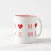 Tasse 2 Couleurs Maison et coeur rose moderne (Devant droit)