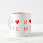 Tasse 2 Couleurs Maison et coeur rose moderne (Devant gauche)