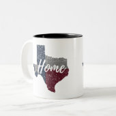 Tasse 2 Couleurs Maison fanée affligée de drapeau du Texas (Devant gauche)