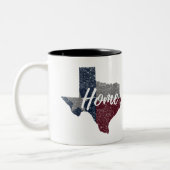 Tasse 2 Couleurs Maison fanée affligée de drapeau du Texas (Gauche)