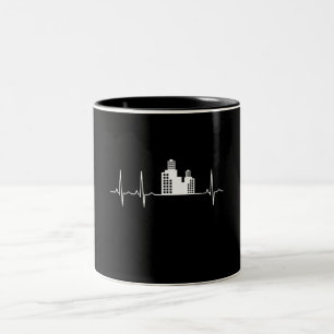 Tasse 2 Couleurs Maisons Architecte Battement de coeur Cadeau d'arc