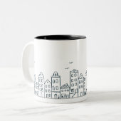 Tasse 2 Couleurs Maisons d'Amsterdam (Devant gauche)