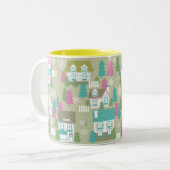 Tasse 2 Couleurs Maisons de Noël Vert (Devant gauche)