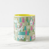 Tasse 2 Couleurs Maisons de Noël Vert (Centre)