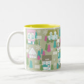 Tasse 2 Couleurs Maisons de Noël Vert (Gauche)
