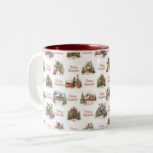 Tasse 2 Couleurs Maisons Joyeux Motif de Noël (Devant gauche)