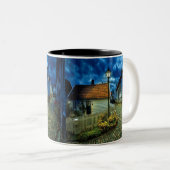 Tasse 2 Couleurs maisons sur routes de pierre (Devant droit)