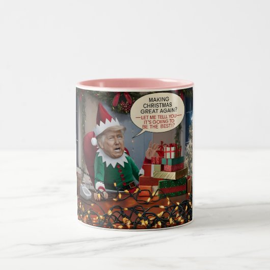 Tasse 2 Couleurs Make Christmas Great Again Funny Trump (Centre)