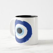 Tasse 2 Couleurs Mal Oeil Artiste Bleu Grec (Devant gauche)