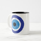 Tasse 2 Couleurs Mal Oeil Artiste Bleu Grec (Devant gauche)