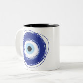 Tasse 2 Couleurs Mal Oeil Artiste Bleu Grec (Devant gauche)