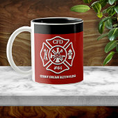 Tasse 2 Couleurs Maltese Cross Personalized Firefighter