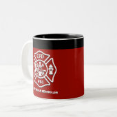 Tasse 2 Couleurs Maltese Cross Personalized Firefighter (Devant gauche)