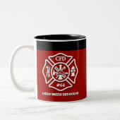 Tasse 2 Couleurs Maltese Cross Personalized Firefighter (Gauche)
