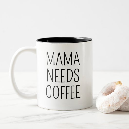 Tasse 2 Couleurs Mama a besoin de café (Avec donut)