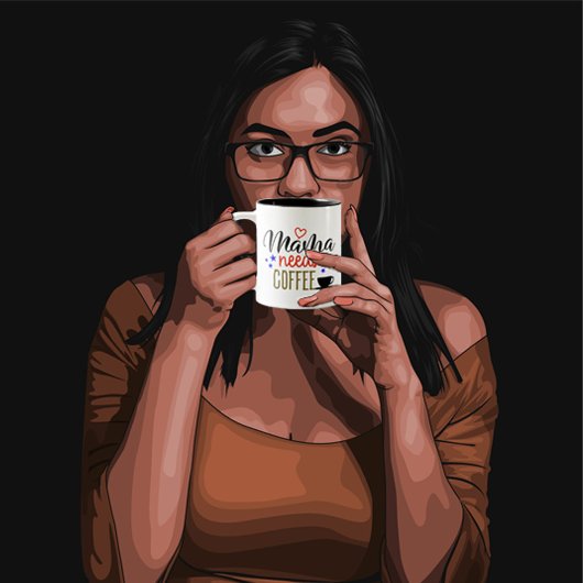 Tasse 2 Couleurs Mama a besoin de café Personnaliser