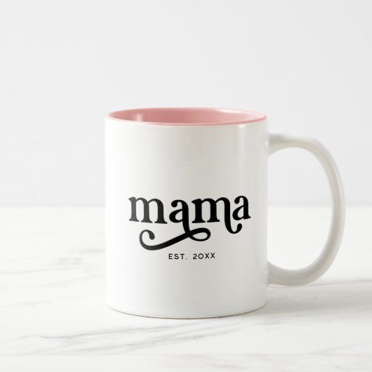 Tasse 2 Couleurs Mama Année Rétro Établie (Droit)