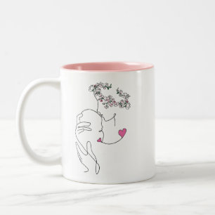 Tasse 2 Couleurs MAMA avec couronne et BÉBÉ MINIMALIST ART Two-T