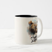 Tasse 2 Couleurs Mama Bear Aquarelle Mère Rustique  (Devant droit)