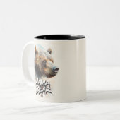 Tasse 2 Couleurs Mama Bear Aquarelle Mère Rustique  (Devant gauche)