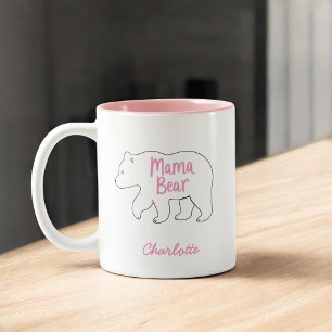 Tasse 2 Couleurs Mama Bear Fête des Mères mignonnes et amusantes