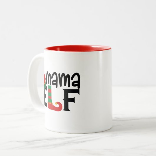 Tasse 2 Couleurs Mama Elf (Devant gauche)