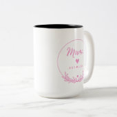 Tasse 2 Couleurs Mama Est.2025 shirt -Mother gift Pink Minimal -  (Devant droit)