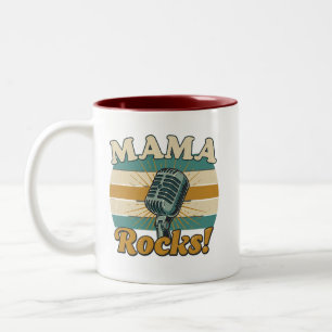 Tasse 2 Couleurs Mama Fait Rêver le Micro Retro Fête des Mères